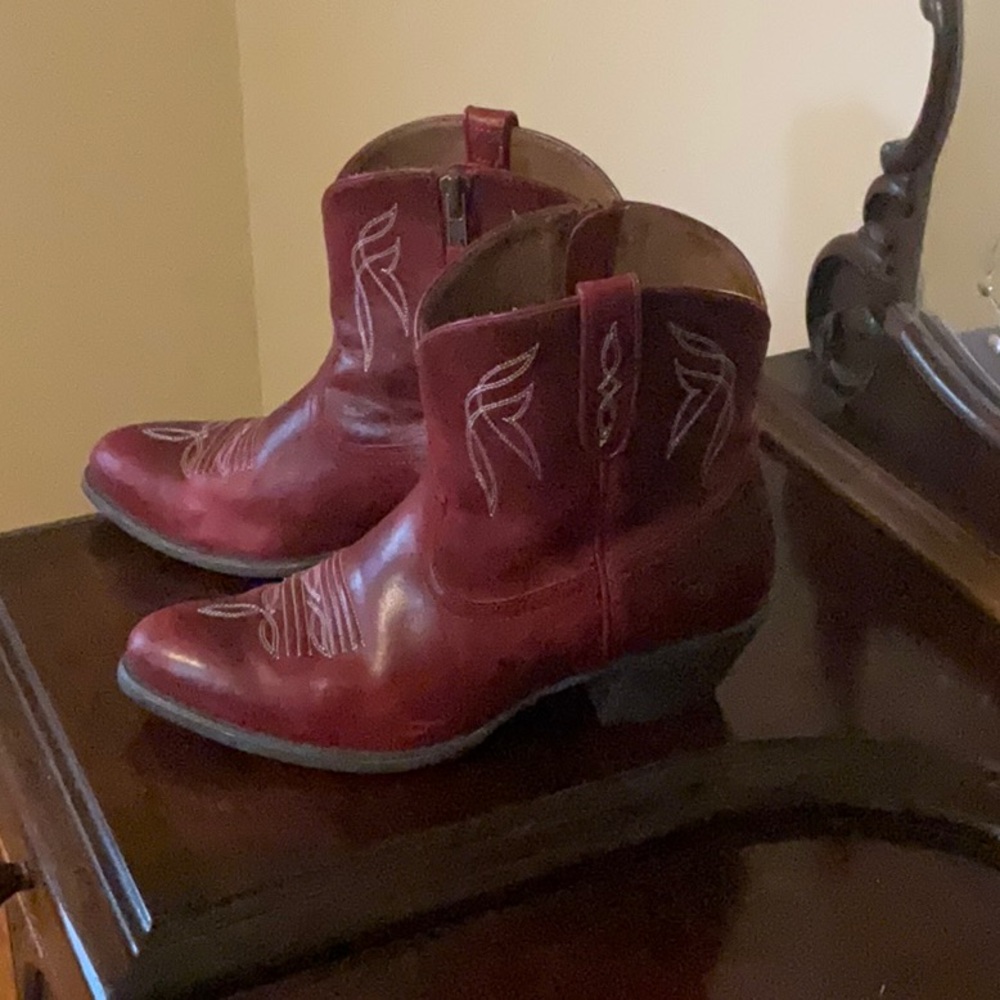Red Western Ankle Boots